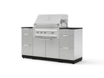 NewAge Outdoor Kitchens Outdoor Grill Island Stainless-Steel 6-Piece Cabinet Set with 3 Drawers, Grill Cabinet, Platinum Grill and Dekton in Sirius Countertops - (Natural Gas) | Garage Giant 