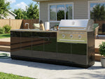 NewAge Outdoor Kitchens Aluminum 5-Piece Cabinet Set with Bar, Grill, Sink Cabinet, Performance Grill, and Countertop-67484-Garage Giant 