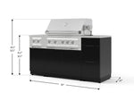 NewAge Outdoor Kitchens Outdoor Grill Island Aluminum 6-Piece Cabinet Set with 3-Drawer, Grill Cabinet, Platinum Grill, Dual Side Burner and Countertop 