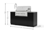 NewAge Outdoor Kitchens Outdoor Grill Island Aluminum 5-Piece Cabinet Set with Sink, 1 Door, Grill Cabinet, Platinum Grill and Stainless Steel Countertop 