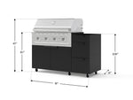 NewAge Outdoor Kitchens Outdoor Grill Island Stainless-Steel 3-Piece Cabinet Set with Casters and 3-Drawer, Grill Cabinet and Performance Grill - (Liquid Propane) 