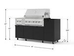 NewAge Outdoor Kitchens Outdoor Grill Island Stainless-Steel 5-Piece Cabinet Set with Casters and 1-Door, Grill Cabinet, Dual Side Burner and Platinum Grill - (Liquid Propane) 