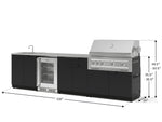 NewAge Outdoor Kitchens Stainless Steel 6-Piece Cabinet Set with Sink, Bar, Grill Cabinet, Platinum Grill, Countertop and Glass Door Fridge-71469-Garage Giant 
