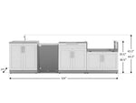 NewAge Outdoor Kitchens Stainless Steel 4-Piece Cabinet Set with Sink, Bar, Grill Cabinet and Stainless Steel Door Fridge-71501-Garage Giant 
