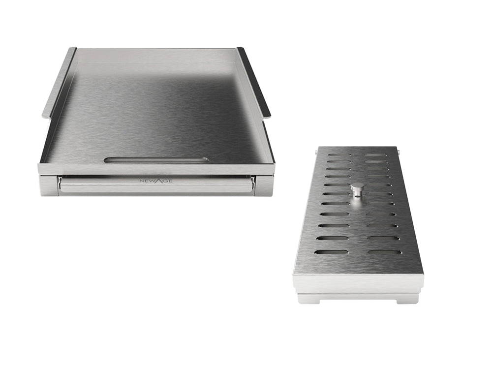 NewAge Outdoor Kitchens Accessories 2-Piece Grilling Bundle (Griddle plate, Smoker Box)-66306-Garage Giant