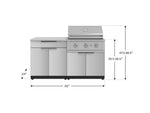 NewAge Outdoor Kitchens Stainless Steel 4-Piece Cabinet Set with Bar, Grill Cabinet, Performance Grill and Countertop-67257-Garage Giant 