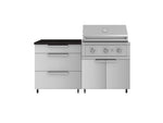NewAge Outdoor Kitchens Stainless Steel 4-Piece Cabinet Set with Casters and 3 Drawer, Grill Cabinet, Performance Grill, Countertop-72138-Garage Giant 