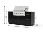 NewAge Outdoor Kitchens Outdoor Grill Island Aluminum 5-Piece Cabinet Set with Sink, 3 Drawer, Grill Cabinet, Platinum Grill and Stainless Steel Countertop - (Liquid Propane) 