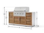 NewAge Outdoor Kitchens Outdoor Grill Island Stainless-Steel Louvered Doors 5-Piece Cabinet Set with Sink, 3 Drawer, Grill Cabinet, Performance Grill and Stainless Steel Countertop - (Liquid Propane) 