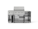 NewAge Outdoor Kitchens Outdoor Grill Island Stainless-Steel 6-Piece Cabinet Set with Casters and 1-Door, Grill Cabinet, Performance Grill, Side Burner and Dekton in Aeris Countertop - (Liquid Propane) 