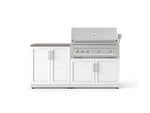 NewAge Outdoor Kitchens Stainless-Steel 4-Piece Cabinet Set with Base, Grill Cabinet, Platinum Grill, and Countertop-73565-Garage Giant 