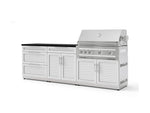 NewAge Outdoor Kitchens Stainless-Steel 5-Piece Cabinet Set with with 3-Drawer, Bar, Grill Cabinet, Platinum Grill and Countertop-73335-Garage Giant 
