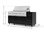 NewAge Outdoor Kitchens Outdoor Grill Island Aluminum 5-Piece Cabinet Set with Casters and 3-Drawer, Grill Cabinet, Dual Side Burner and Platinum Grill - (Liquid Propane) 