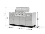 NewAge Outdoor Kitchens Outdoor Grill Island Stainless-Steel 6-Piece Cabinet Set with 3 Drawers, Grill Cabinet, Performance Grill and Dekton in Aeris Countertops - (Liquid Propane) 