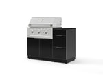 NewAge Outdoor Kitchens Outdoor Grill Island Aluminum 4-Piece Cabinet Set with 3-Drawer, Grill Cabinet, Performance Grill and Countertop - (Liquid Propane) | Garage Giant 
