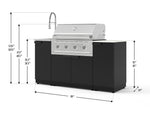 NewAge Outdoor Kitchens Outdoor Grill Island Stainless-Steel 5-Piece Cabinet Set with Sink, 1 Door, Grill Cabinet, Performance Grill and Stainless Steel Countertop - (Liquid Propane) 