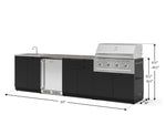 NewAge Outdoor Kitchens Stainless Steel 6-Piece Cabinet Set with Sink, Bar, Grill Cabinet, Performance Grill, Countertop and Stainless Steel Door Fridge-73810-Garage Giant 
