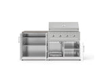 NewAge Outdoor Kitchens Stainless-Steel 4-Piece Cabinet Set with Base, Grill Cabinet, Performance Grill, and Countertop-73559-Garage Giant 