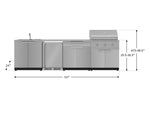 NewAge Outdoor Kitchens Stainless Steel 6-Piece Cabinet Set with Sink, Bar, Grill Cabinet, Performance Grill, Countertop and Fridge-66343-Garage Giant 