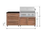 NewAge Outdoor Kitchens Stainless Steel 4-Piece Cabinet set with Casters and 3 Drawer, Grill Cabinet, Platinum Grill, Countertop-72158-Garage Giant 