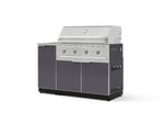 NewAge Outdoor Kitchens Outdoor Grill Island Aluminum 3-Piece Cabinet Set with Sink, Grill Cabinet and Performance Grill-73946-Garage Giant 