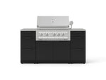 NewAge Outdoor Kitchens Outdoor Grill Island Stainless-Steel 6-Piece Cabinet Set with 3 Drawers, Grill Cabinet, Platinum Grill and Countertops 