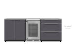 NewAge Outdoor Kitchens Aluminum 3-Piece Cabinet Set with 3-Drawer, 2-Door Cabinet and Fridge-67579-Garage Giant 