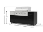 NewAge Outdoor Kitchens Outdoor Grill Island Aluminum 6-Piece Cabinet Set with Casters and 3-Drawer, Grill Cabinet, Performance Grill, Side Burner, Countertop 