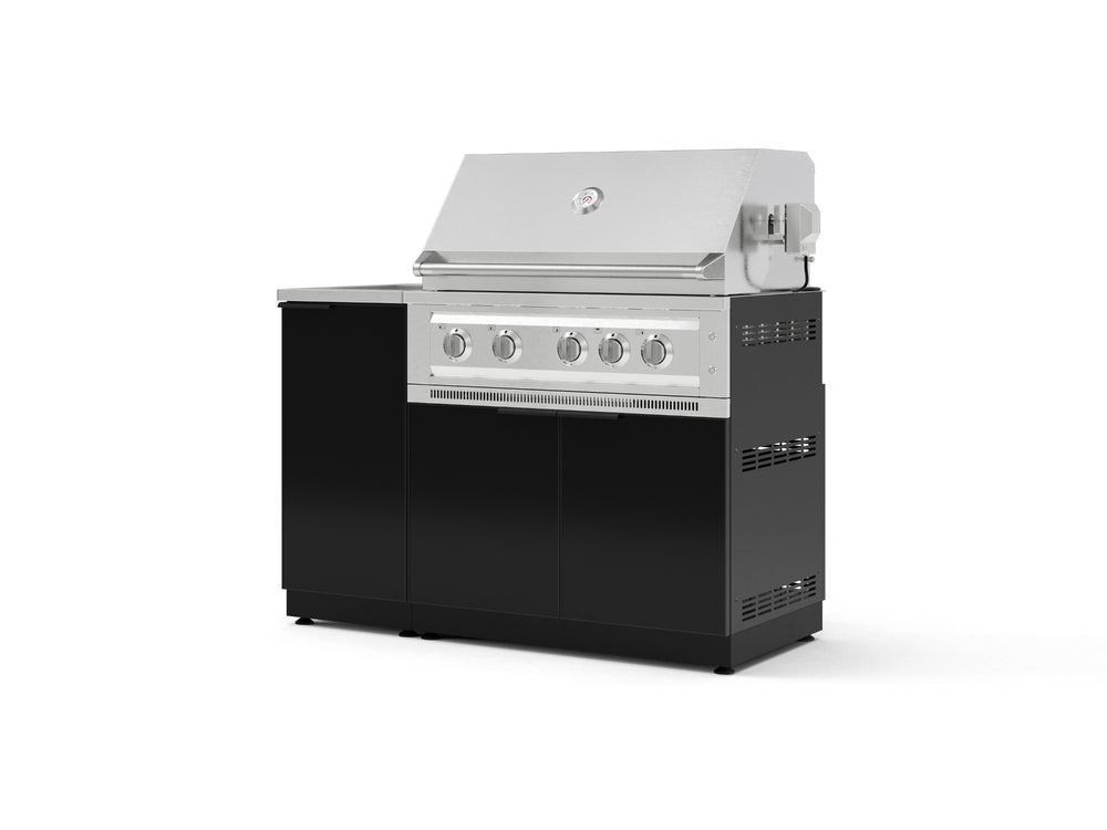 NewAge Outdoor Kitchens Outdoor Grill Island Aluminum 3-Piece Cabinet Set with Sink, Grill Cabinet, and Platinum Grill | 76307