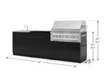 NewAge Outdoor Kitchens Aluminum 5-Piece Cabinet Set with Bar, Sink, Grill Cabinet, Platinum Grill, and Countertop-73380-Garage Giant 