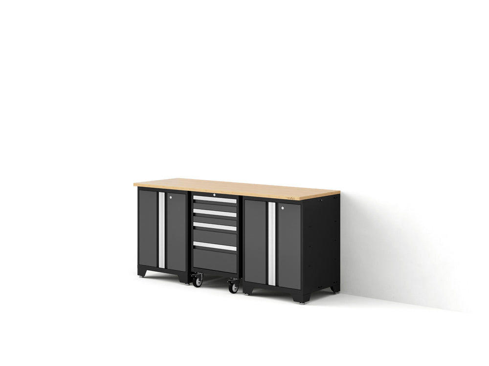 NewAge Garage Cabinets Bold XL Series 4PC Garage Cabinetry Set, 20-24 Gauge Steel, Fully Welded, 72