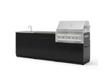 NewAge Outdoor Kitchens Aluminum 5-Piece Cabinet Set with Bar, Sink, Grill Cabinet, Platinum Grill, and Countertop-73415-Garage Giant 