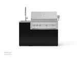NewAge Outdoor Kitchens Outdoor Grill Island Aluminum 3-Piece Cabinet Set with Sink, Grill Cabinet, and Platinum Grill 