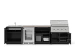 NewAge Outdoor Kitchens Aluminum 6-Piece Cabinet Set with Sink, Bar, Grill Cabinet, Performance Grill, Countertop and Glass Door Fridge-73798-Garage Giant 