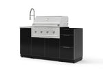 NewAge Outdoor Kitchens Outdoor Grill Island Aluminum 5-Piece Cabinet Set with Sink, 3 Drawer, Grill Cabinet, Performance Grill and Stainless Steel Countertop - (Liquid Propane) | Garage Giant 