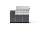 NewAge Outdoor Kitchens Outdoor Grill Island Aluminum 3-Piece Cabinet Set with Sink, Grill Cabinet and Platinum Grill-73952-Garage Giant 