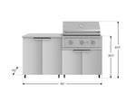 NewAge Outdoor Kitchens Stainless Steel 4-Piece Cabinet Set with Caster and 2 Door, Grill Cabinet, Performance Grill, Countertop-72525-Garage Giant 