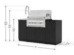 NewAge Outdoor Kitchens Outdoor Grill Island Stainless-Steel 5-Piece Cabinet Set with Sink, 1 Door, Grill Cabinet, Platinum Grill and Stainless Steel Countertop - (Liquid Propane) 