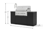 NewAge Outdoor Kitchens Outdoor Grill Island Stainless-Steel 5-Piece Cabinet Set with Sink, 1 Door, Grill Cabinet, Platinum Grill and Stainless Steel Countertop 