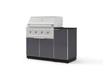 NewAge Outdoor Kitchens Outdoor Grill Island Aluminum 4-Piece Cabinet Set with 1 Door, Grill Cabinet, Performance Grill and Countertop - (Liquid Propane) | Garage Giant 