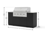 NewAge Outdoor Kitchens Outdoor Grill Island Stainless-Steel 5-Piece Cabinet Set with Sink, 1 Door, Grill Cabinet, Performance Grill and Stainless Steel Countertop - (Liquid Propane) 