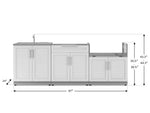 NewAge Outdoor Kitchens Stainless Steel 3-Piece Cabinet Set with Sink, Bar and Grill Cabinet-67493-Garage Giant 