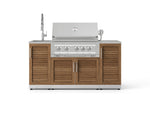 NewAge Outdoor Kitchens Outdoor Grill Island Stainless-Steel 5-Piece Cabinet Set with Sink, 1 Door, Grill Cabinet, Platinum Grill and Stainless Steel Countertop 
