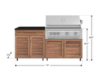 NewAge Outdoor Kitchens Stainless Steel 4-Piece Cabinet Set with Caster and Bar, Grill Cabinet, Performance Grill, and Countertop-72266-Garage Giant 