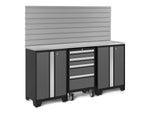 NewAge Garage Cabinets Bold Series 4-Piece Cabinet Set with Tool, Base Cabinets, Slatwall Backsplash and Worktop-63009-Garage Giant 