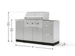 NewAge Outdoor Kitchens Outdoor Grill Island Stainless-Steel 5-Piece Cabinet Set with Sink, 3 Drawer, Grill Cabinet, Performance Grill and Stainless Steel Countertop - (Liquid Propane) 