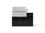 NewAge Outdoor Kitchens Outdoor Grill Island Aluminum 4-Piece Cabinet Set with 3-Drawer, Grill Cabinet, Platinum Grill and Dekton in Aeris Countertop - (Natural Gas) 