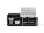 NewAge Outdoor Kitchens Aluminum 4-Piece Cabinet Set with Bar, Grill Cabinet, Performance Grill and Countertop - (Natural Gas) 