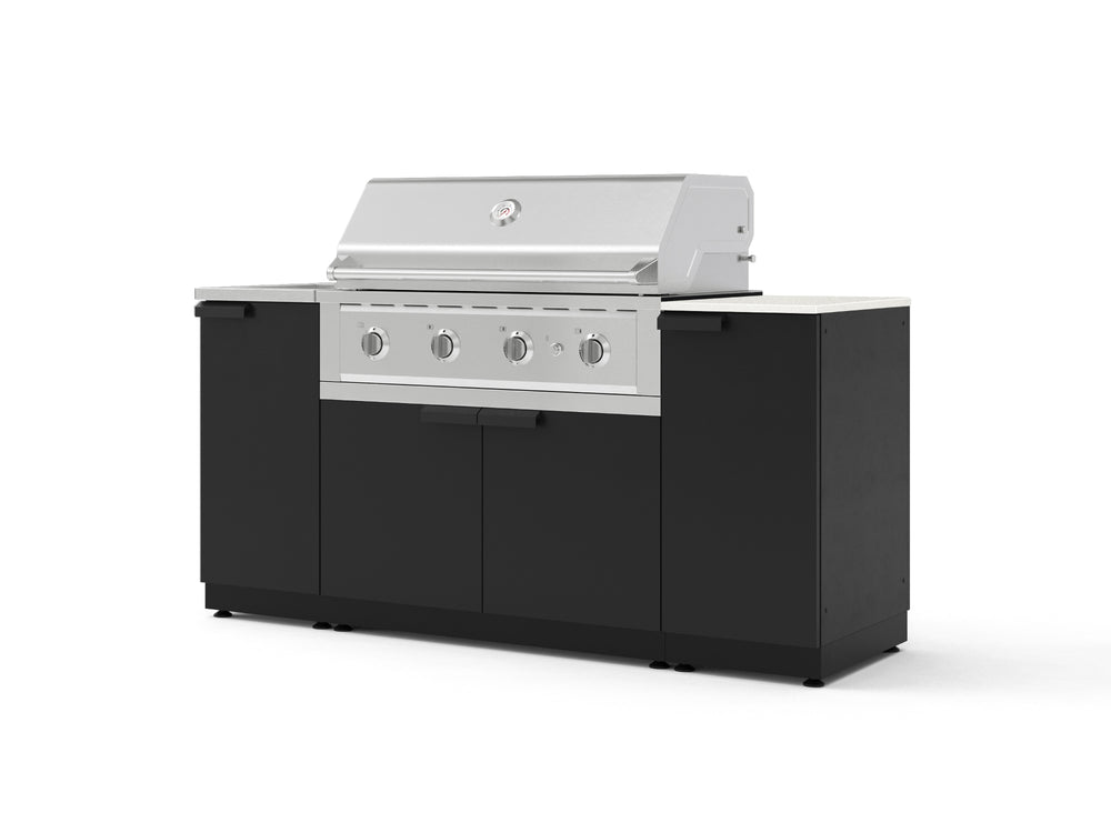 NewAge Outdoor Kitchens Outdoor Grill Island Stainless-Steel 5-Piece Cabinet Set with Sink, 1 Door, Grill Cabinet, Performance Grill and Stainless Steel Countertop - (Liquid Propane) | Garage Giant