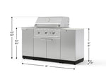 NewAge Outdoor Kitchens Outdoor Grill Island Stainless-Steel 5-Piece Cabinet Set with Sink, 1 Door, Grill Cabinet, Performance Grill and Stainless Steel Countertop - (Natural Gas) 